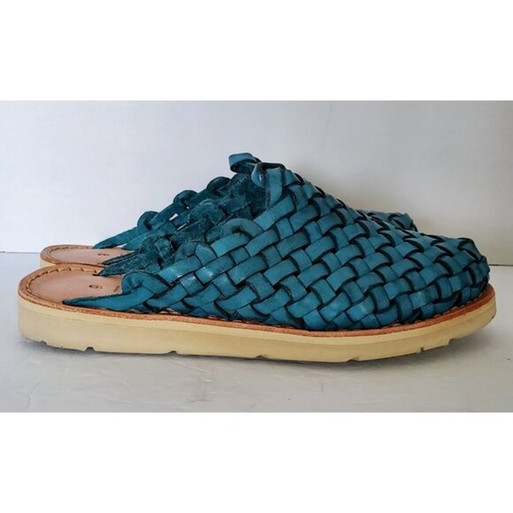 Huarache Mules by Brand X Huaraches Blue Handwoven Leather Size 6 Shoes Sandals - Picture 12 of 12